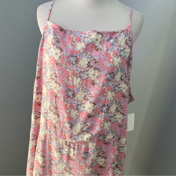 NEW Abound Floral Mini Dress Pink blue Floral abstract 3X - Picture 3 of 12